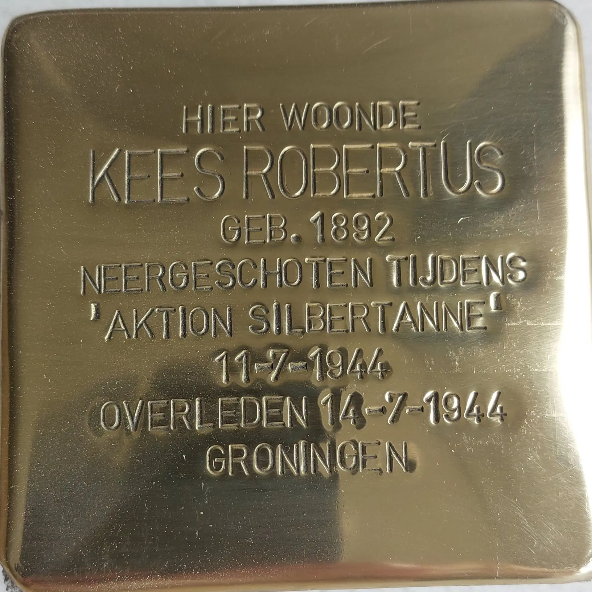 Struikelsteen voor Cornelis Hendrik Robertus