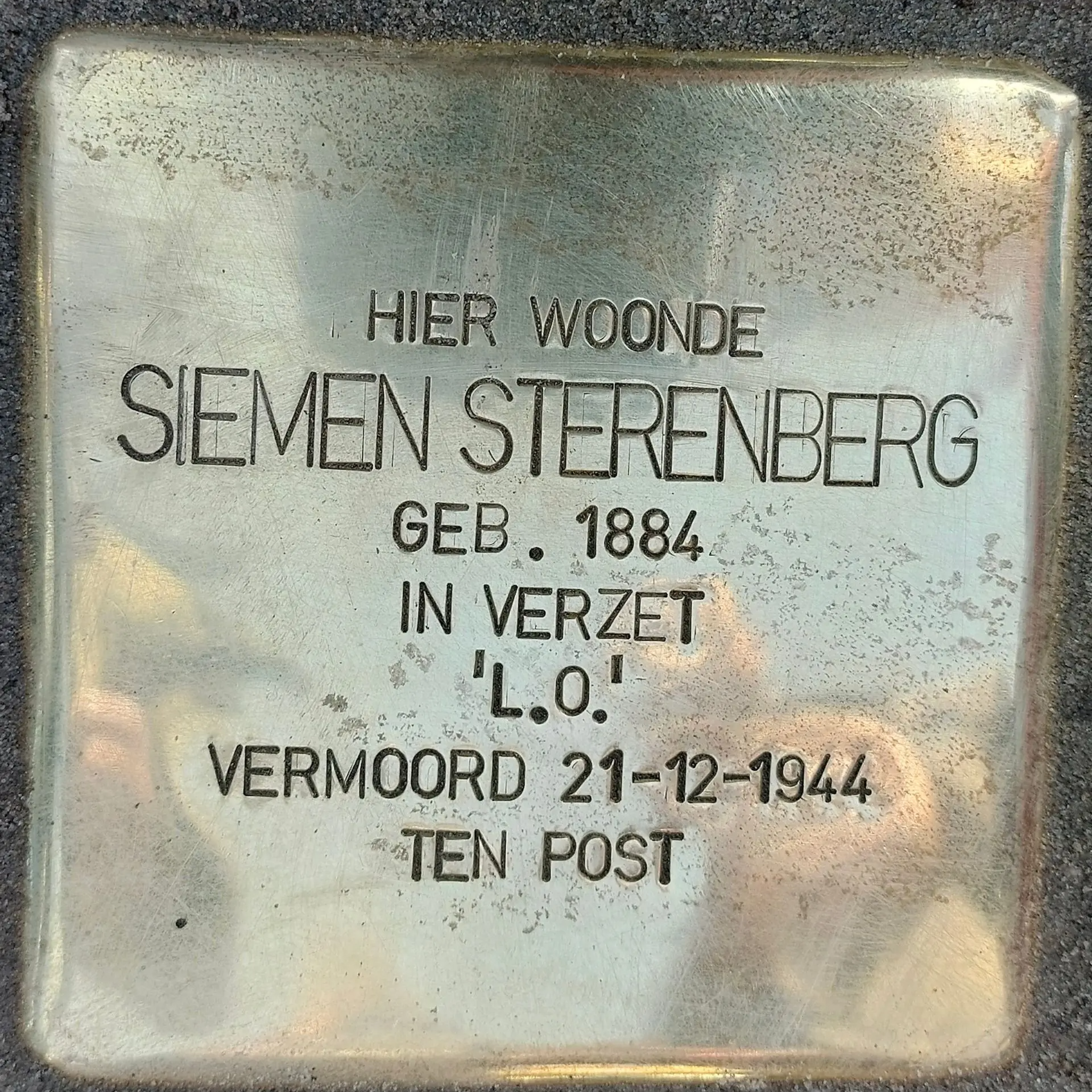 Struikelsteen voor Siemen Sterenberg