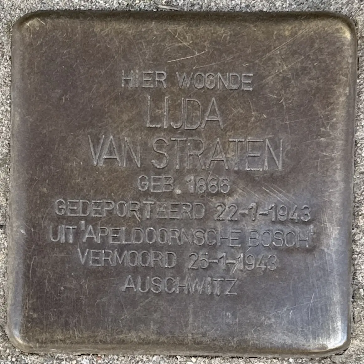 Struikelsteen voor Lijda van Straten