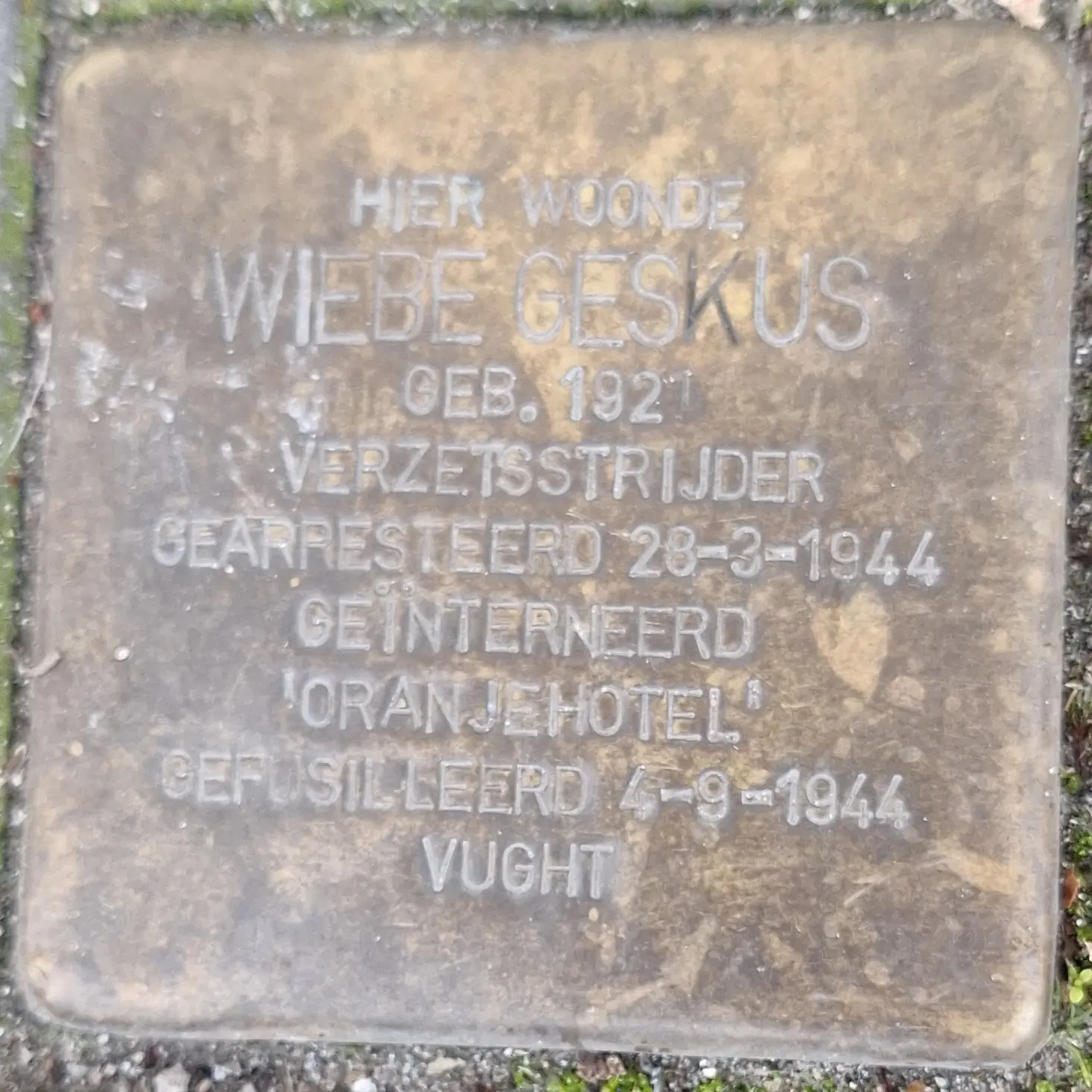 Struikelsteen voor Wiebe Geskus