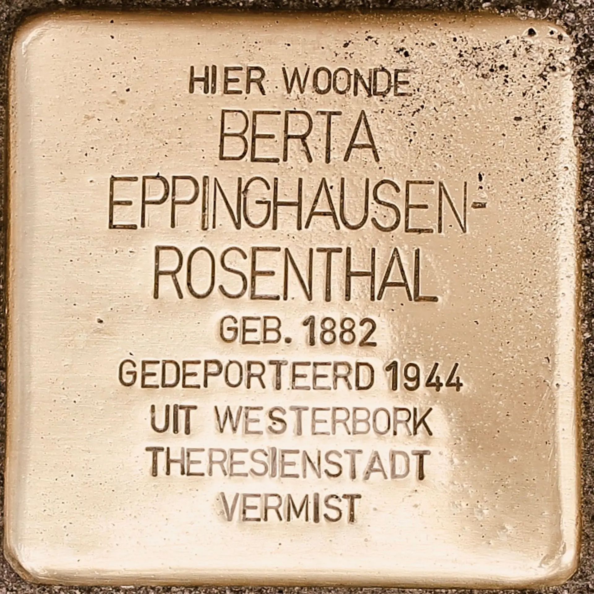 Struikelsteen voor Berta Eppinghausen-Rosenthal