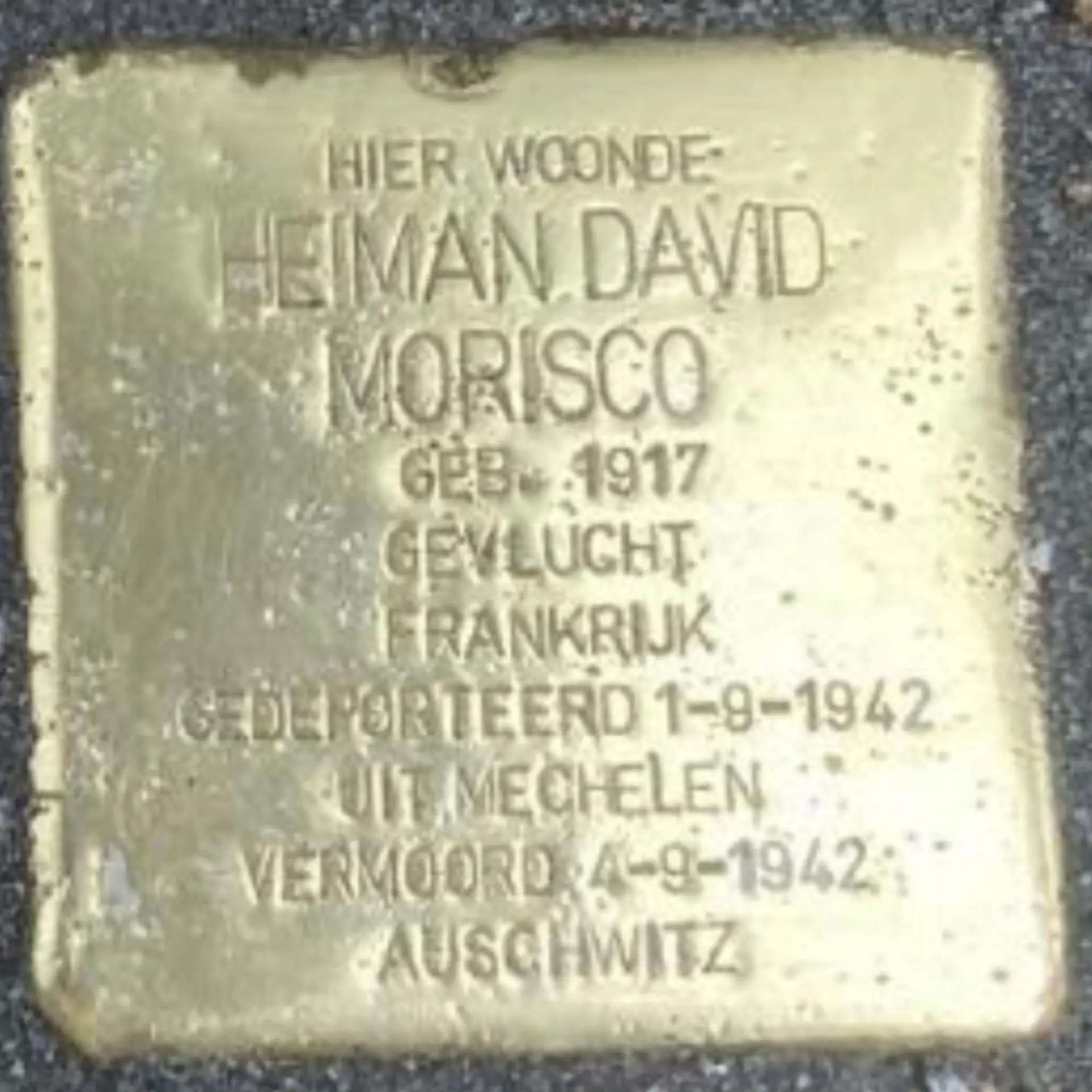 Struikelsteen voor Heiman David Morisco