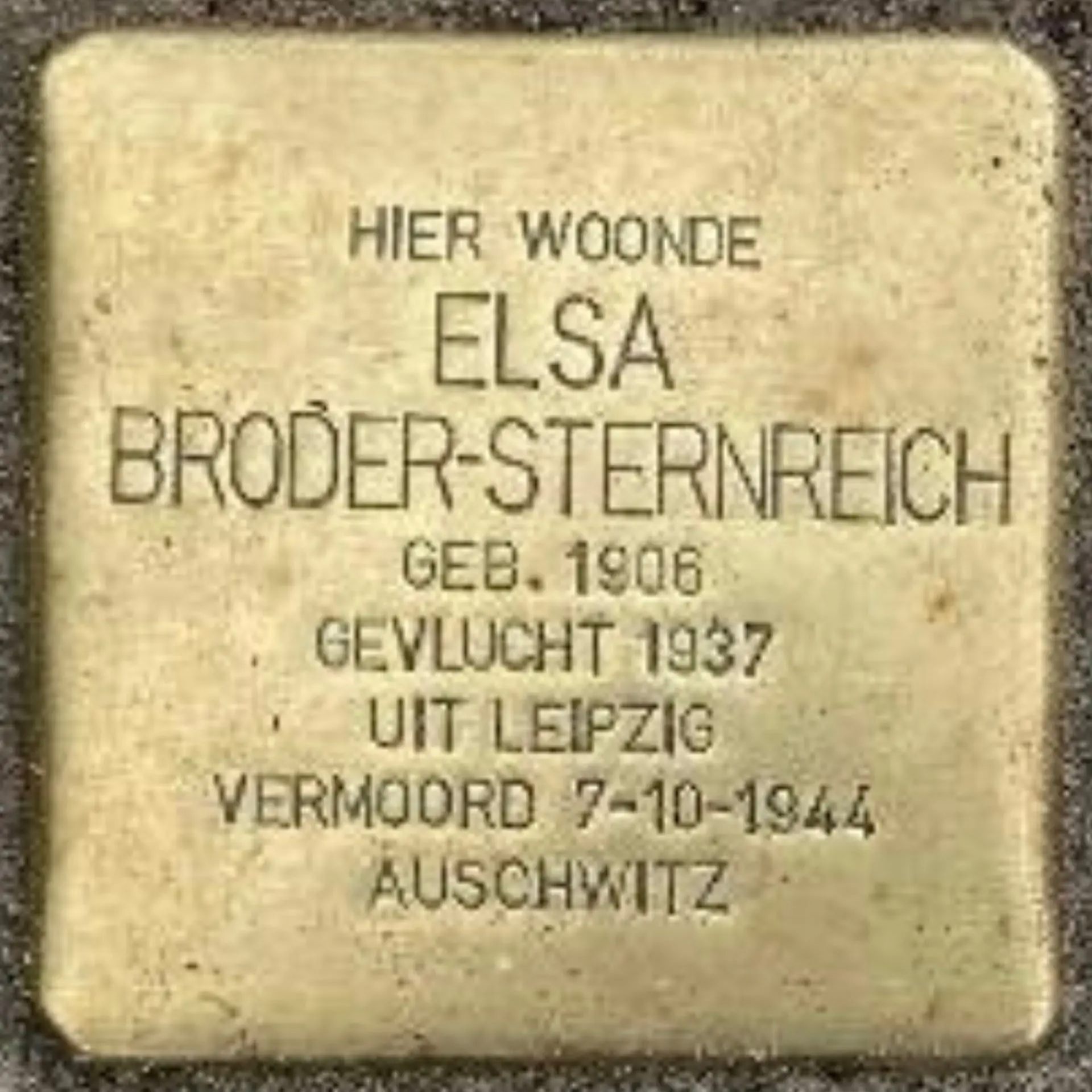 Struikelsteen voor Elsa Broder-Sternreich