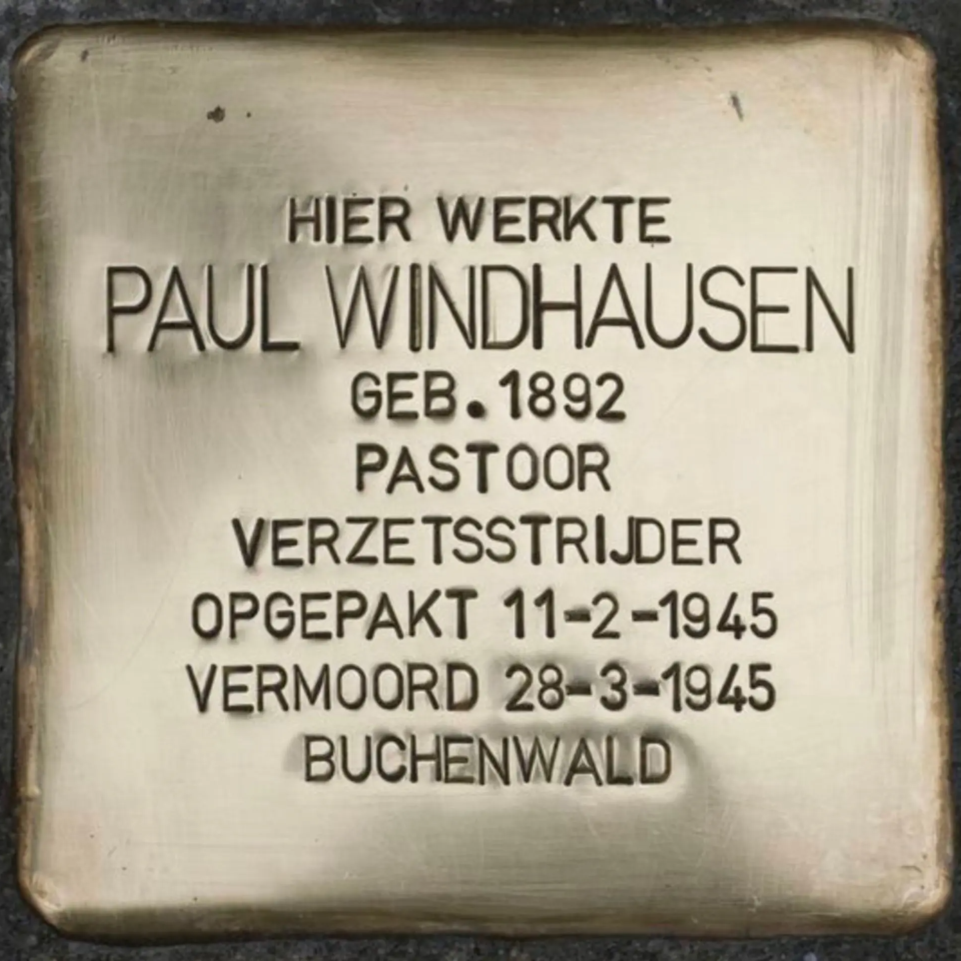 Struikelsteen voor Petrus Paulus Windhausen