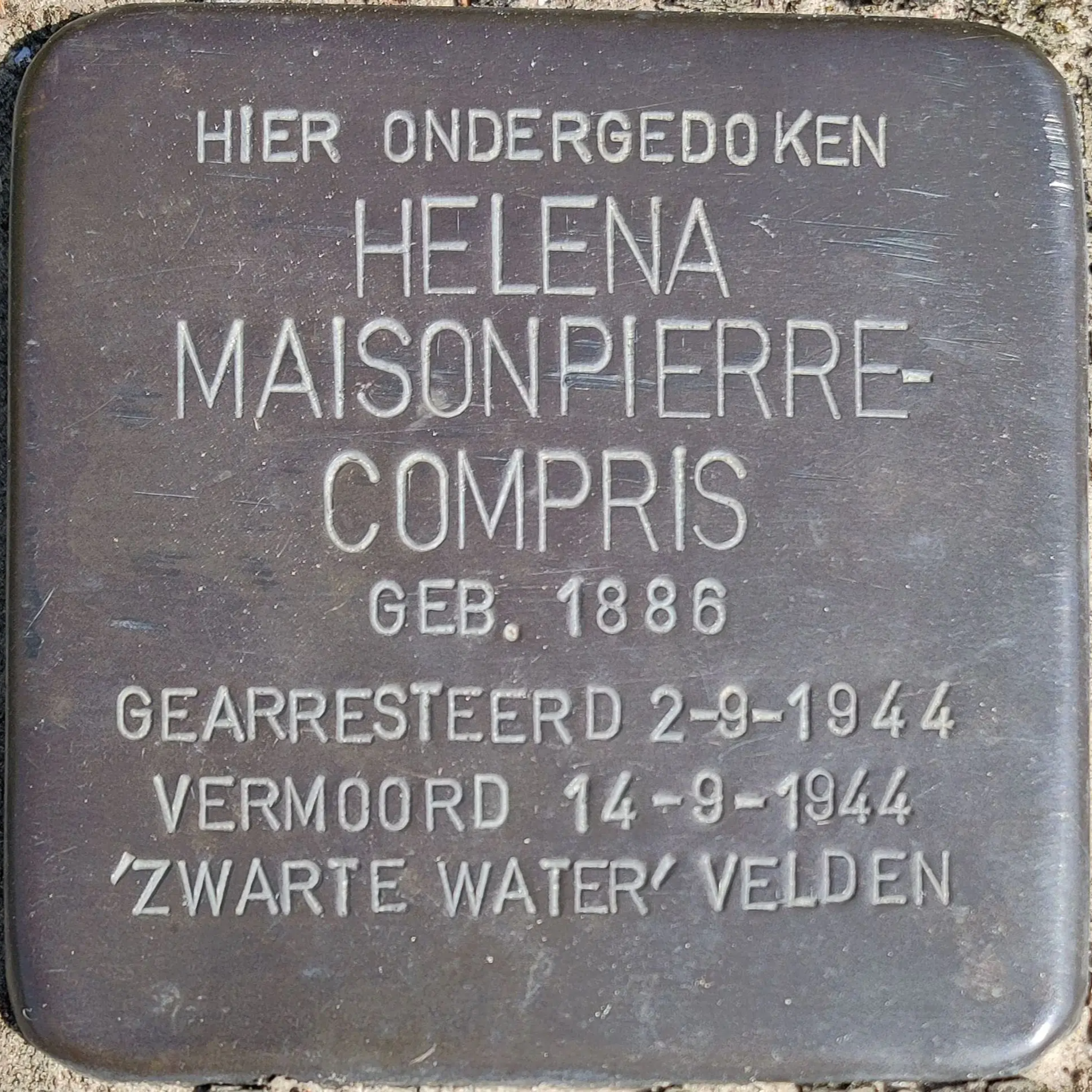 Struikelsteen voor Helena Maisonpierre-Compris