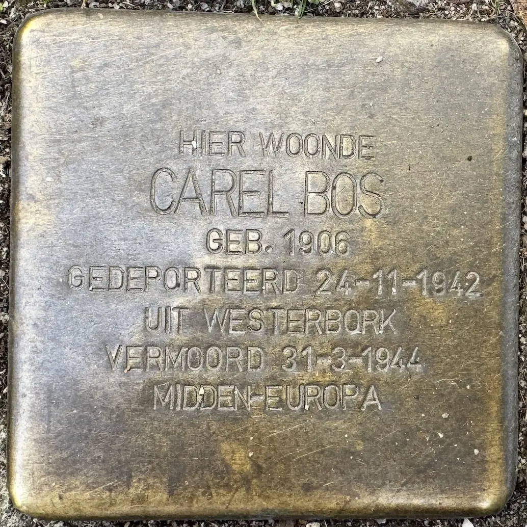 Struikelsteen voor Carel Bos