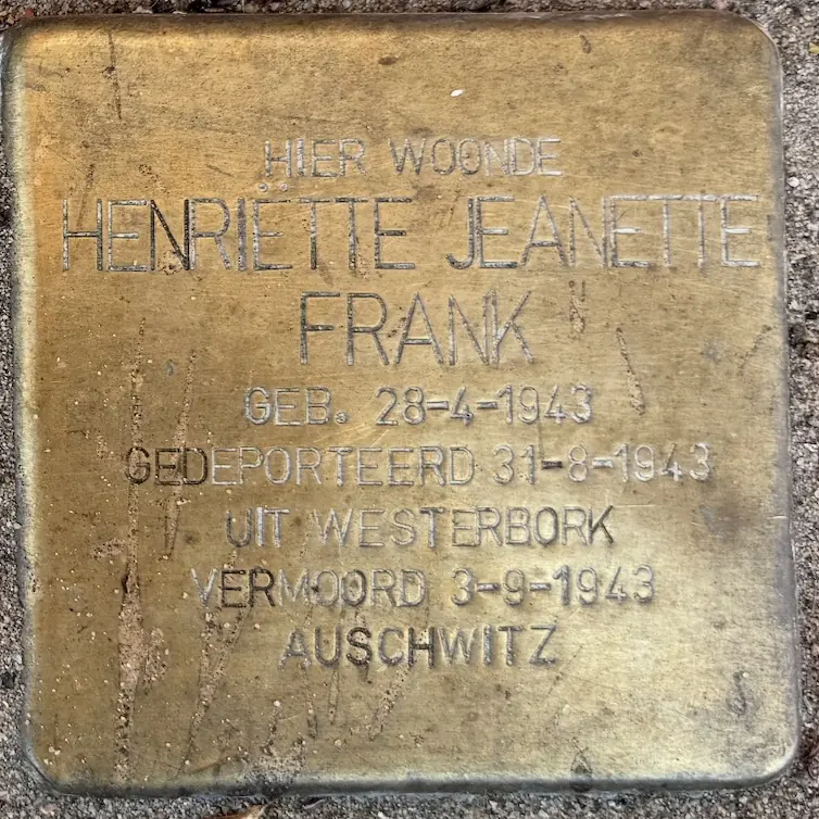 Struikelsteen voor Henriette Jeanette Frank