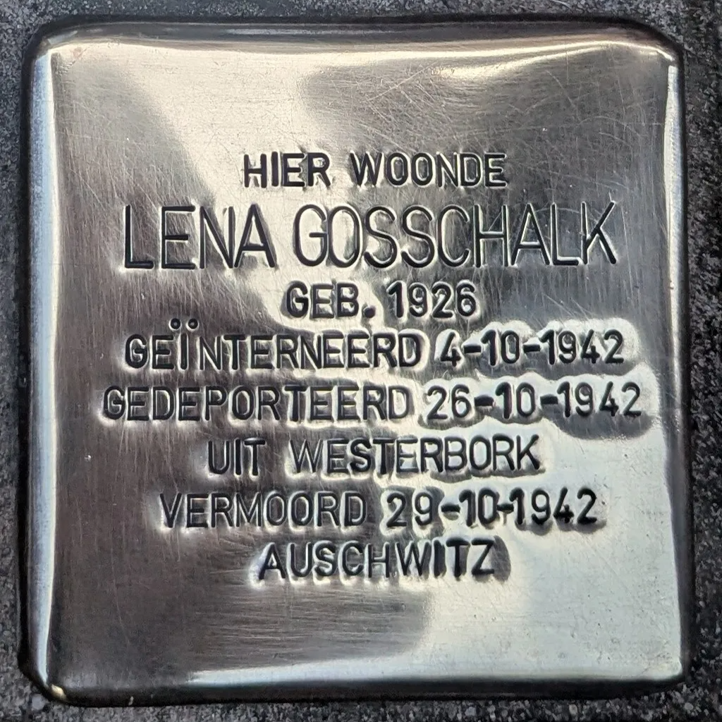 Struikelsteen voor Lena Jet Gosschalk