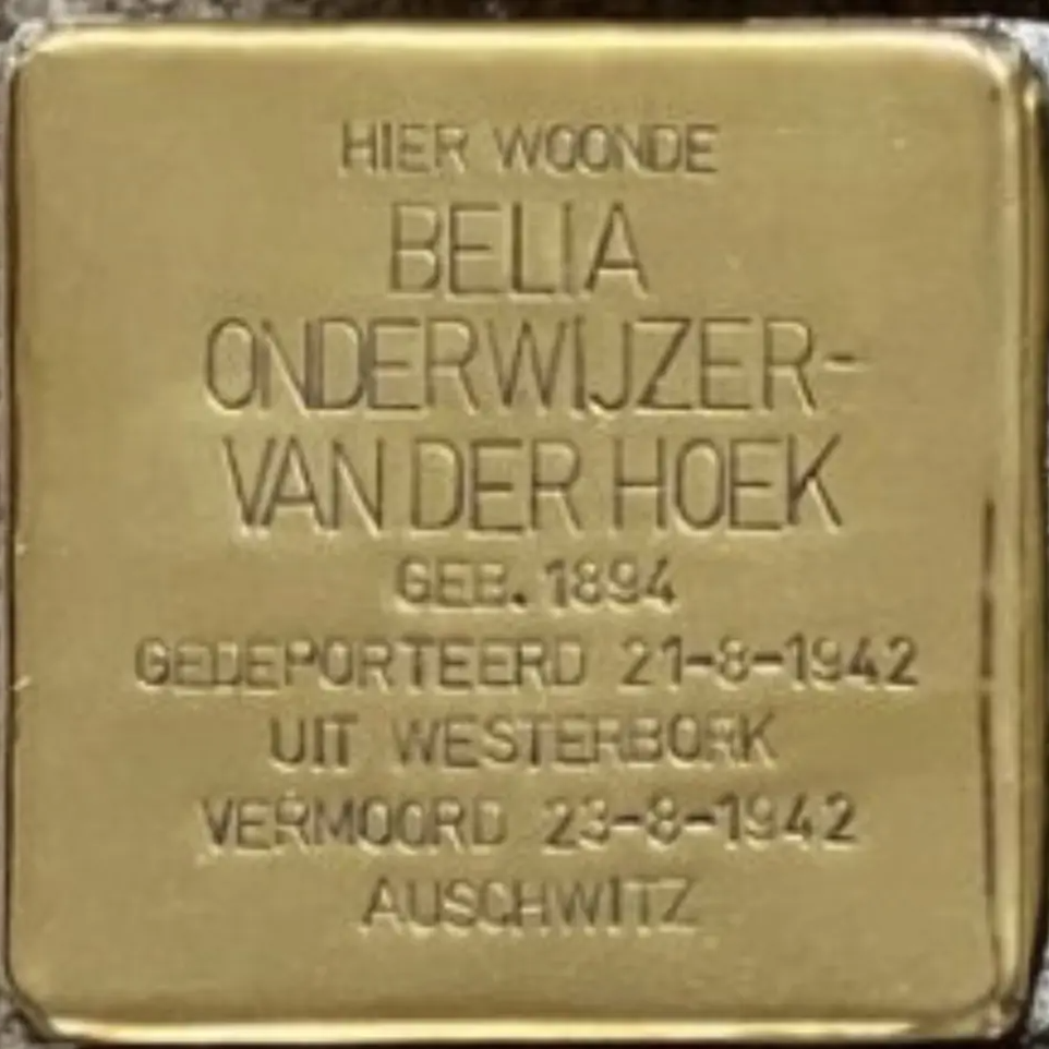 Struikelsteen voor Belia Onderwijzer-van der Hoek
