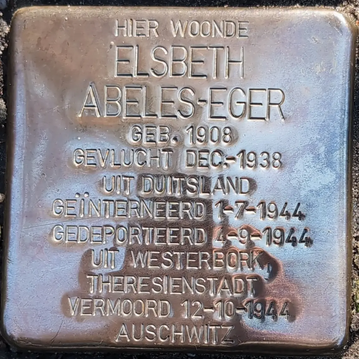 Struikelsteen voor Elsbeth Abeles-Eger