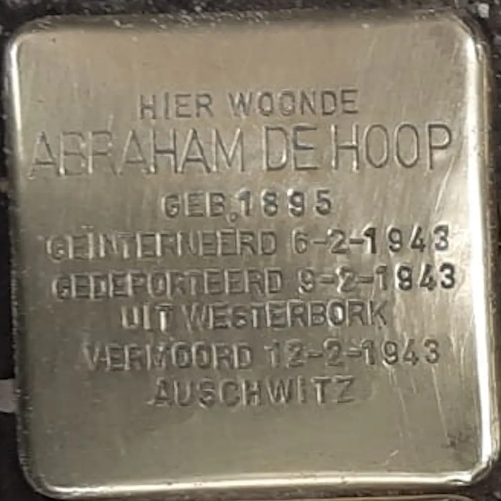 Struikelsteen voor Abraham de Hoop