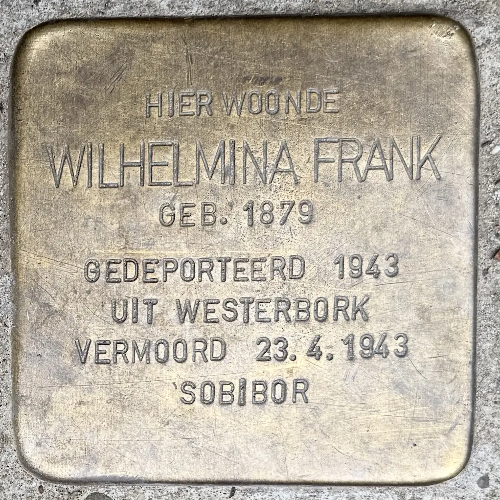 Struikelsteen voor Wilhelmina Heijmans-Frank