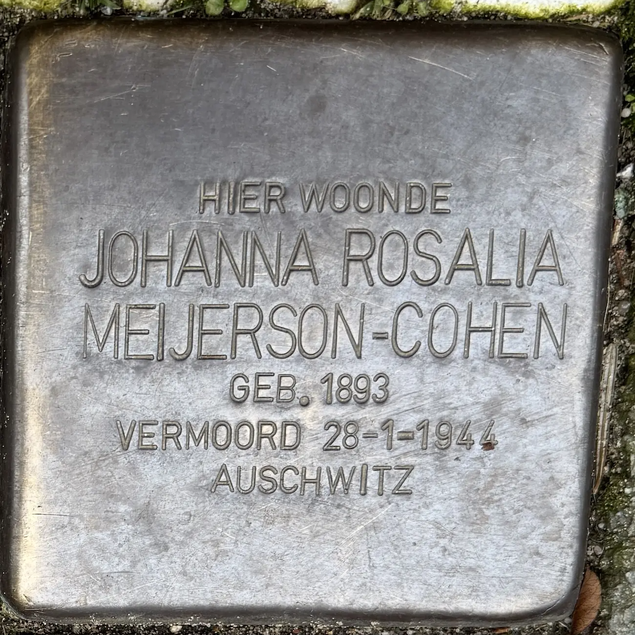 Struikelsteen voor Johanna Rosalia Meijerson-Cohen