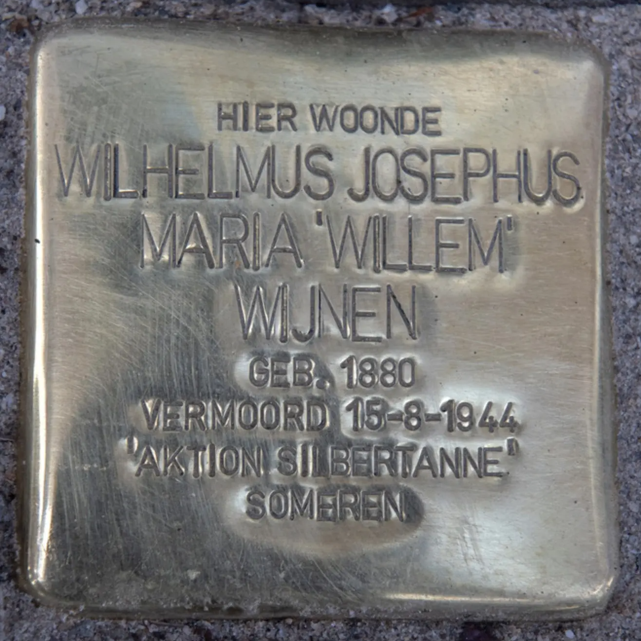 Struikelsteen voor Wilhelmus Josephus Marie Wijnen