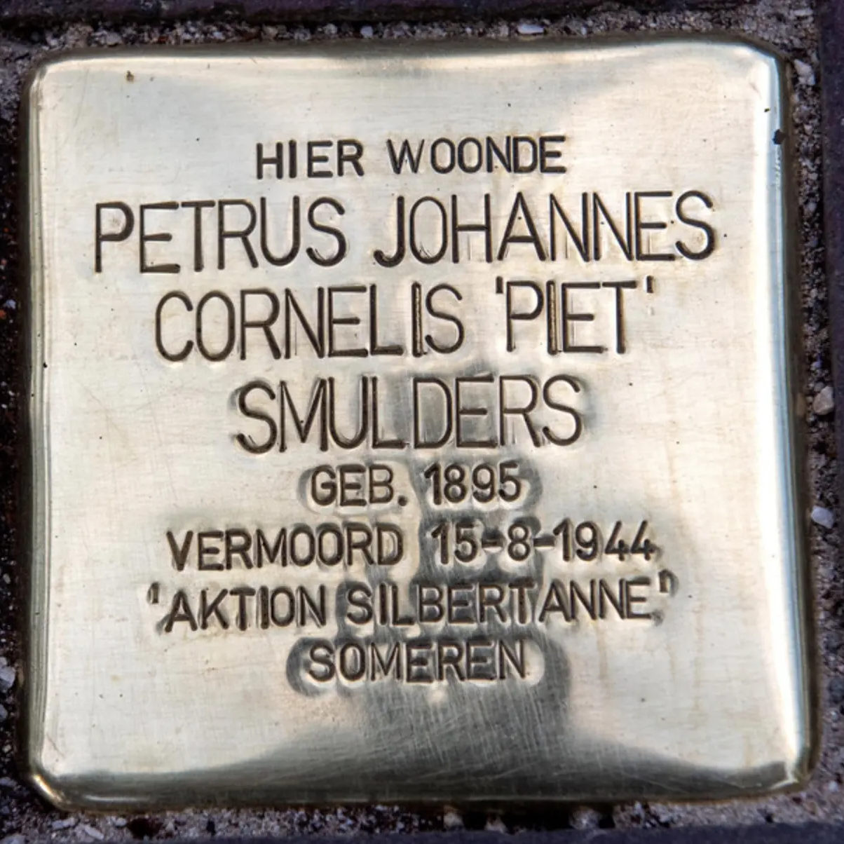 Struikelsteen voor Petrus Johannes Cornelis Smulders