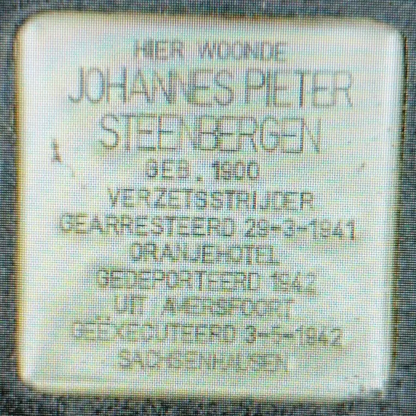 Struikelsteen voor Johannes Pieter Steenbergen