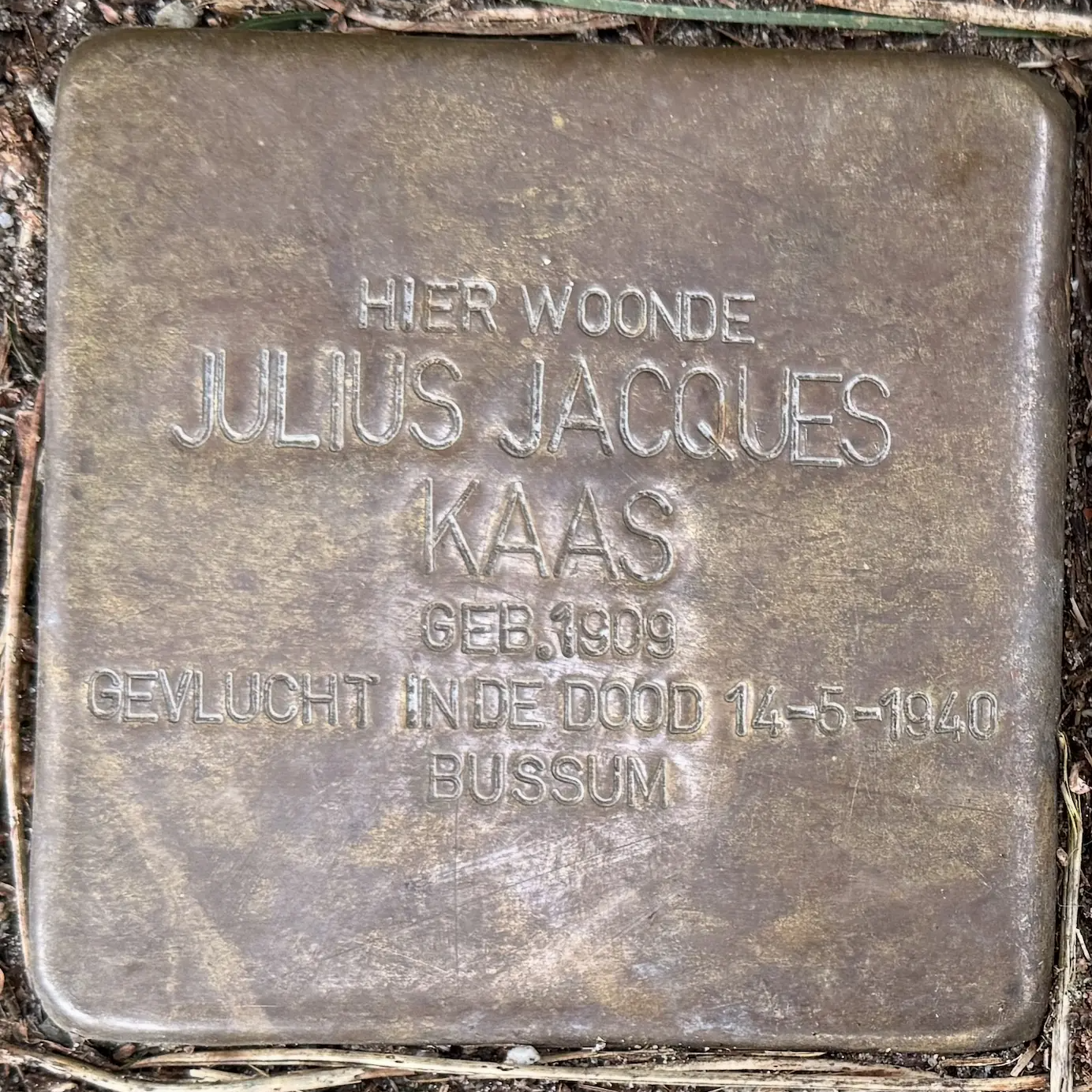 Struikelsteen voor Julius Jacques Kaas