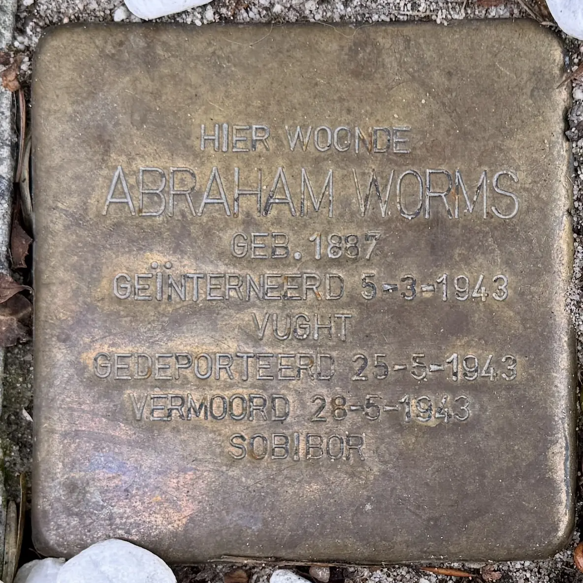 Struikelsteen voor Abraham Worms