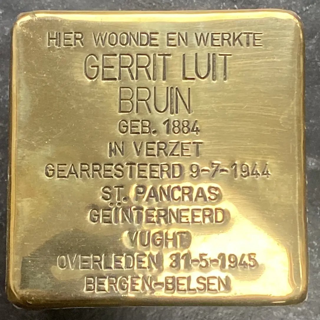 Struikelsteen voor Gerrit Luit Bruin