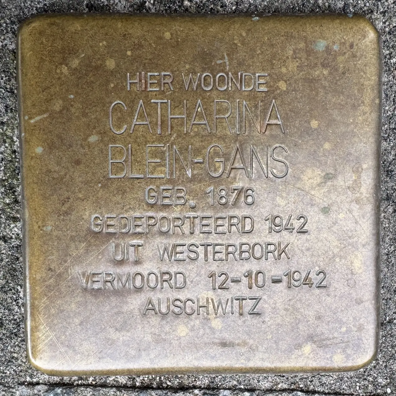 Struikelsteen voor Catharina Blein-Gans