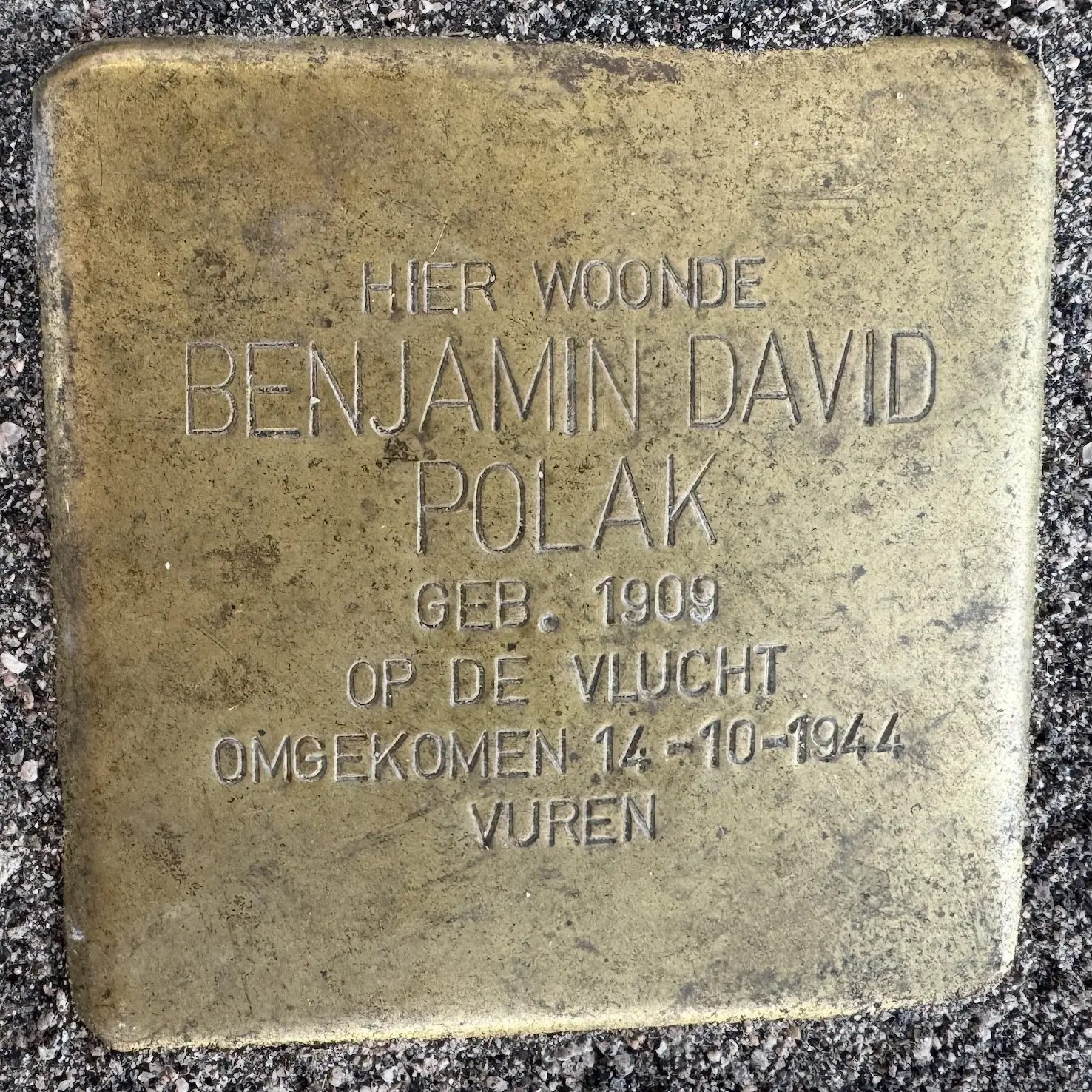 Struikelsteen voor Benjamin David Polak