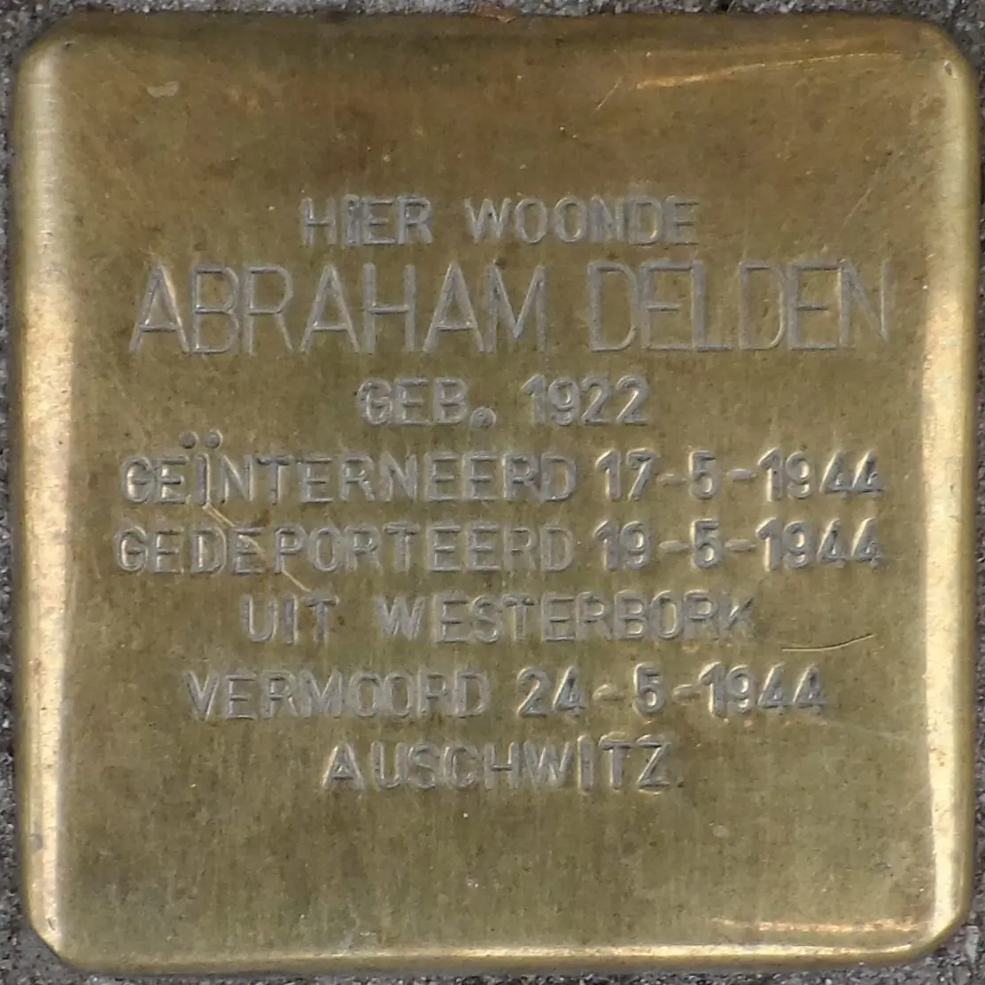 Struikelsteen voor Abraham Delden