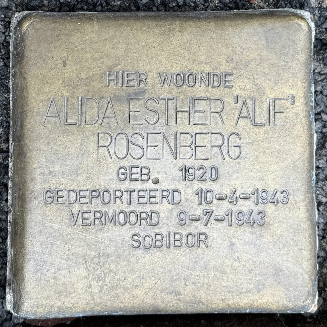 Struikelsteen voor Alida Esther Rosenberg