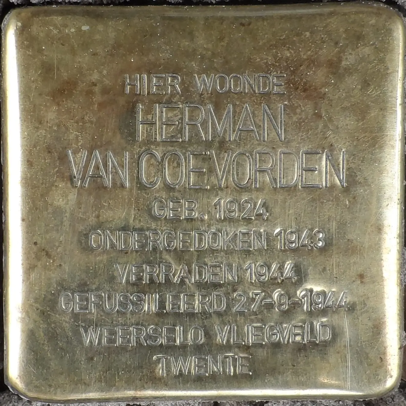 Struikelsteen voor Herman van Coevorden