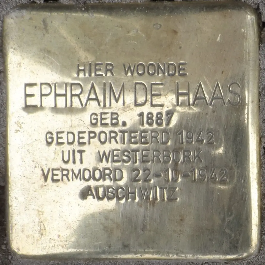 Struikelsteen voor Ephraim de Haas