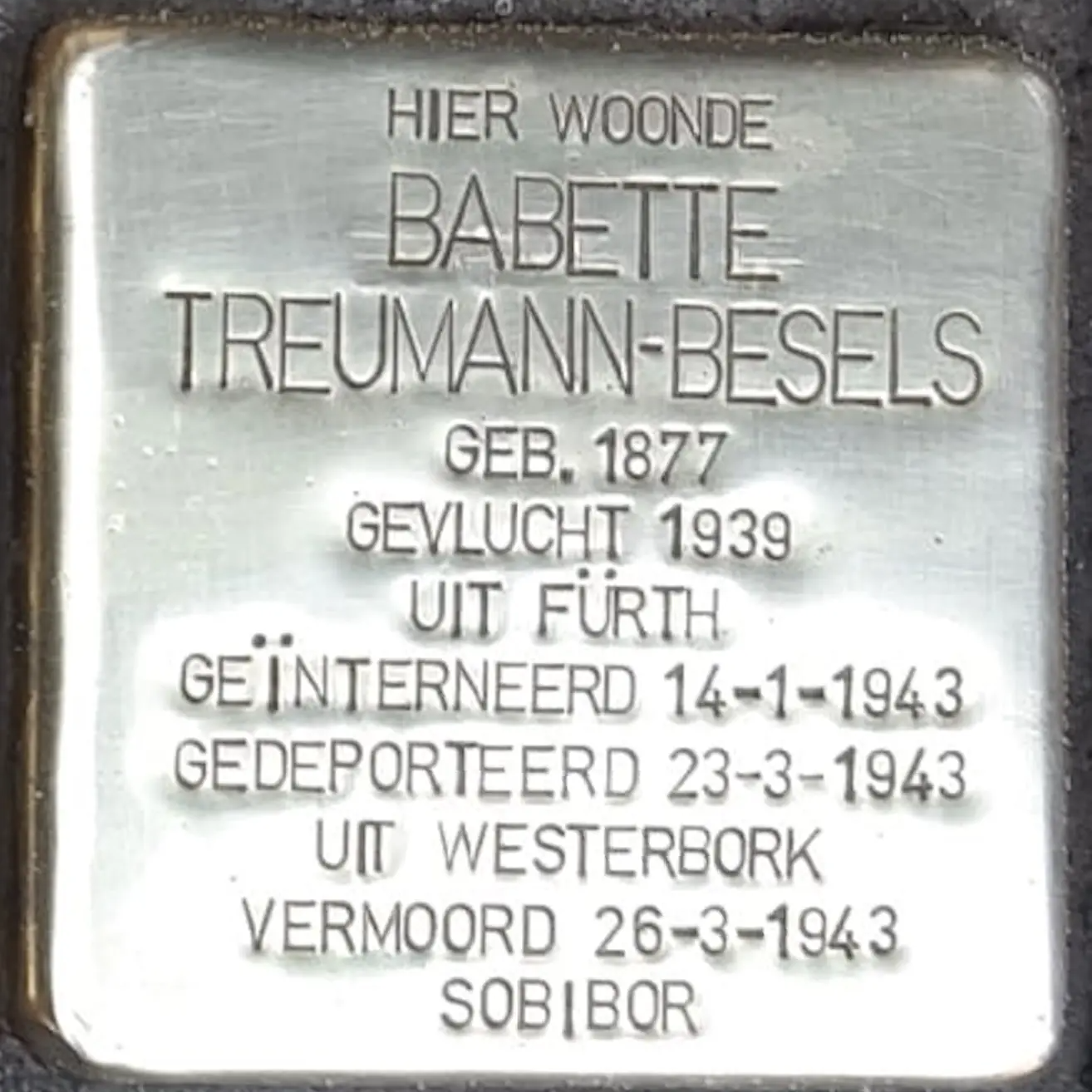 Struikelsteen voor Babette Treumann-Besels