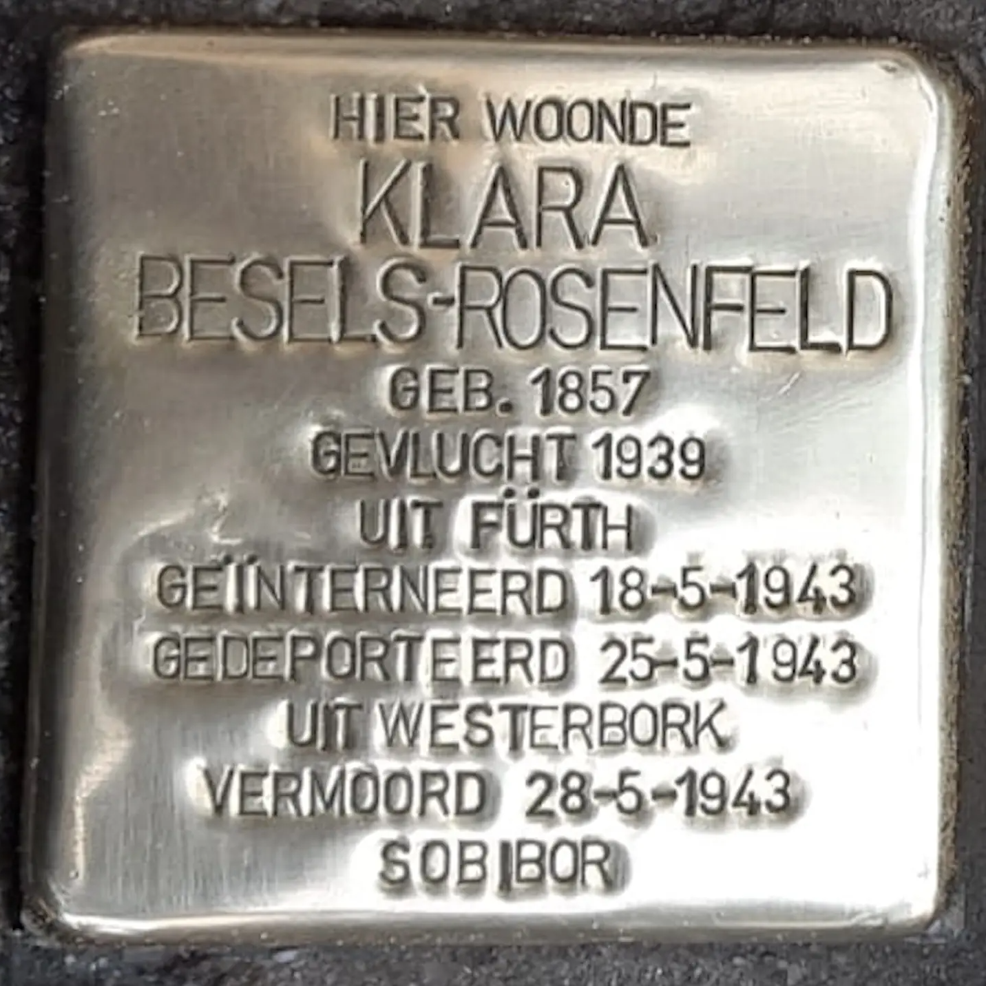 Struikelsteen voor Klara Besels-Rosenfeld