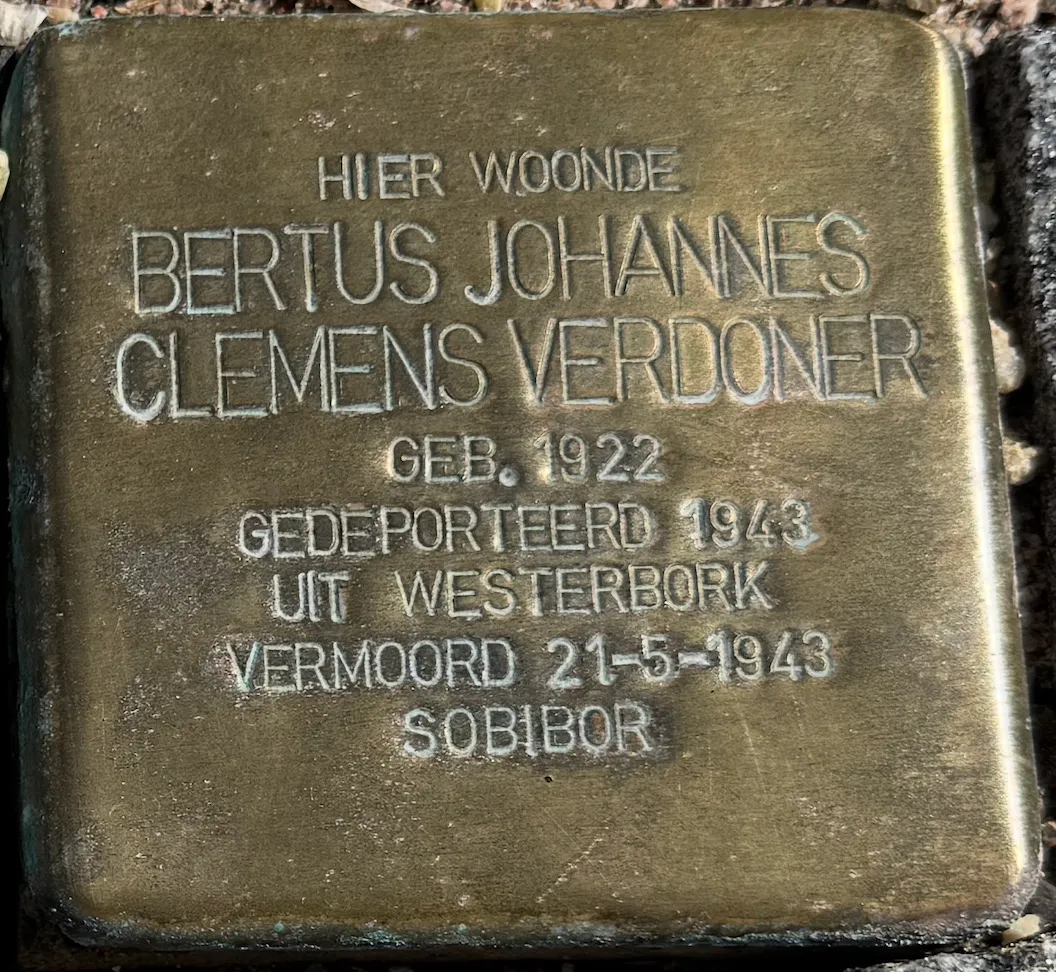 Struikelsteen voor Bertus Johannes Clemens Verdoner