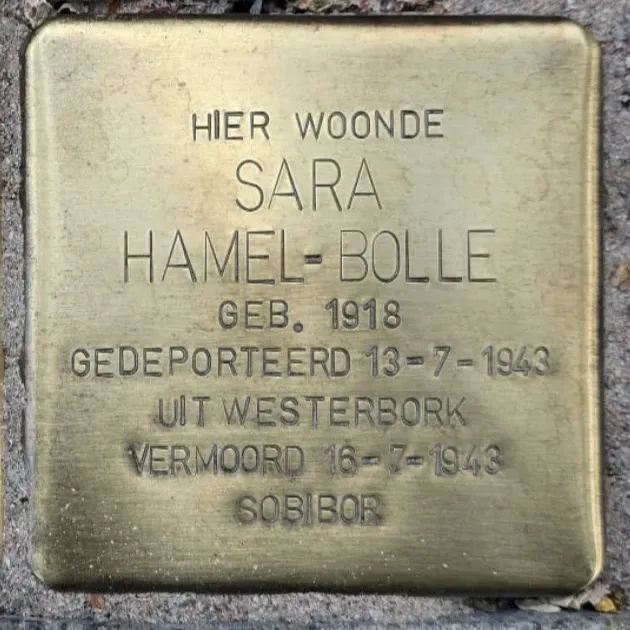 Struikelsteen voor Sara Hamel-Bolle