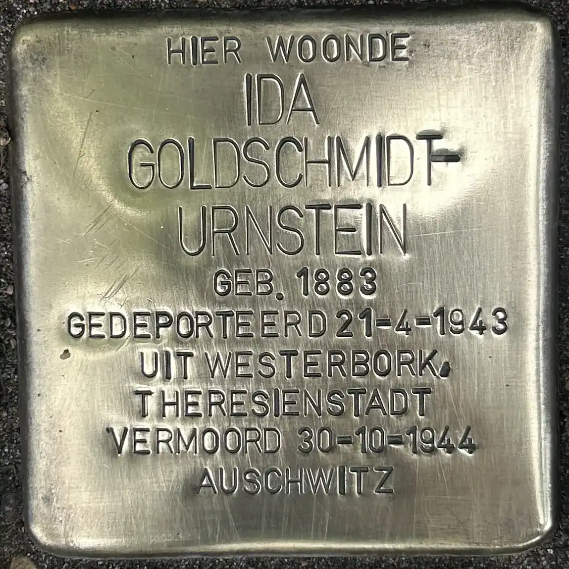 Struikelsteen voor Ida Goldschmidt-Urnstein