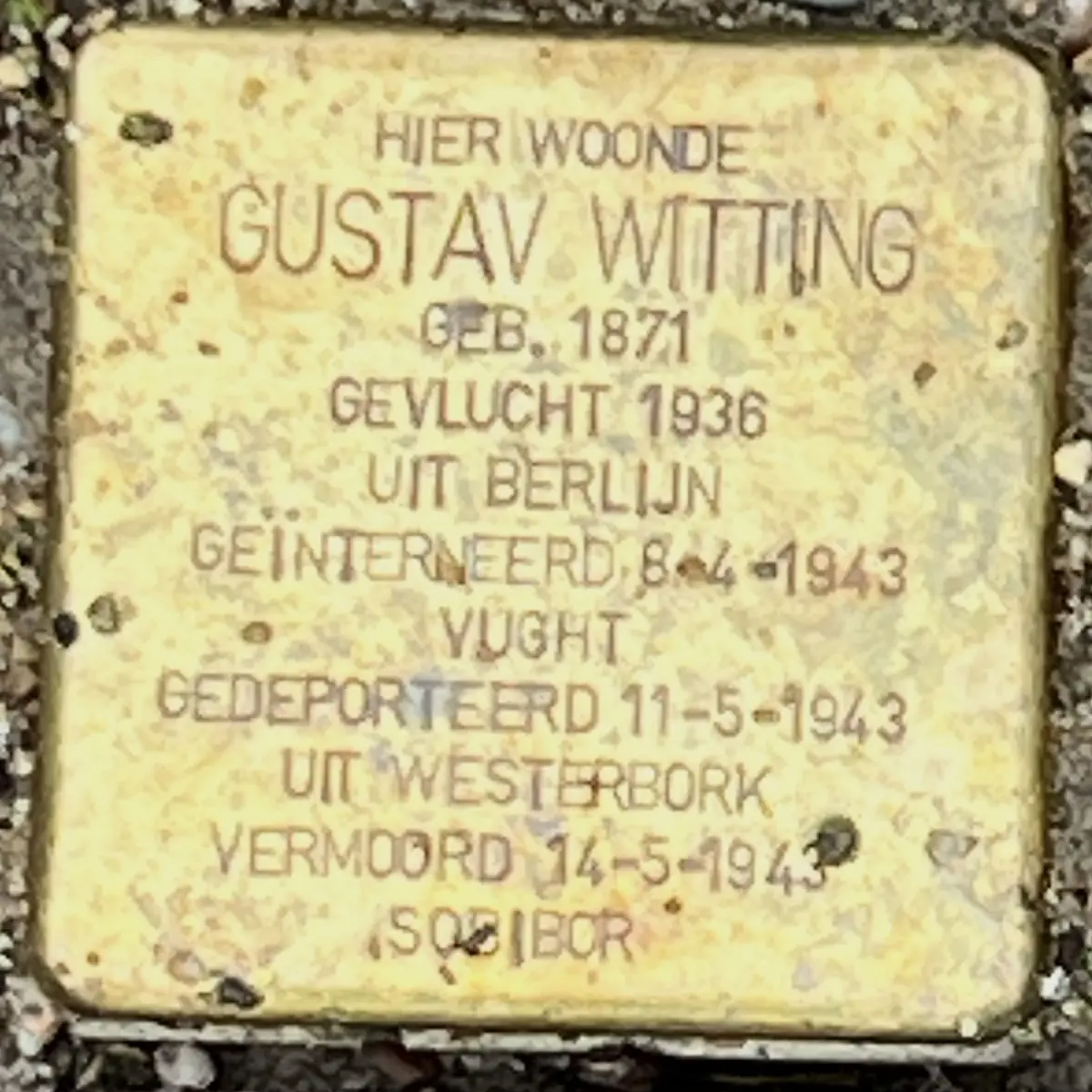 Struikelsteen voor Gustav Witting