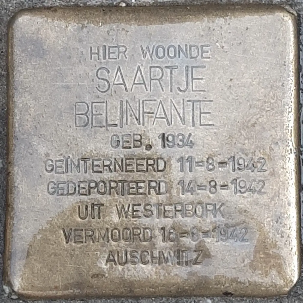 Struikelsteen voor Saartje Belinfante