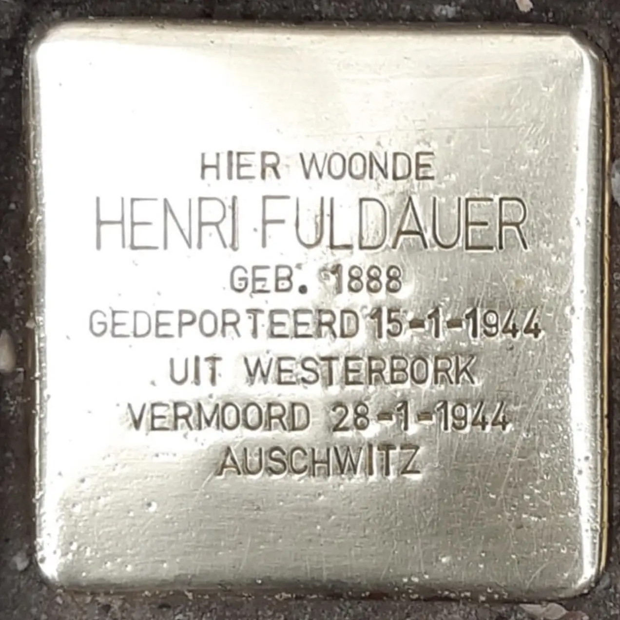 Struikelsteen voor Henri Fuldauer