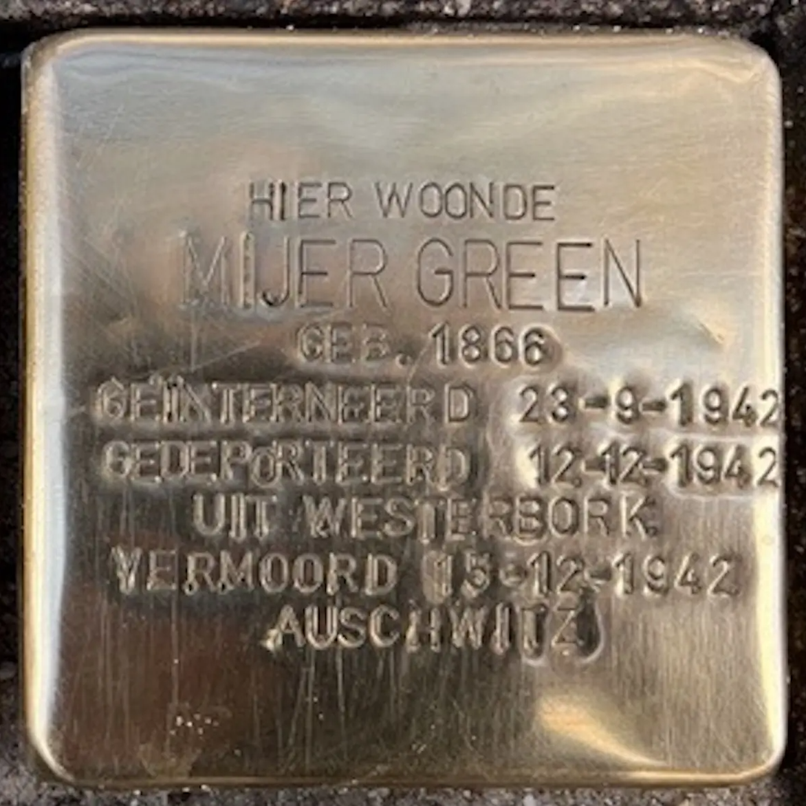 Struikelsteen voor Mijer Green