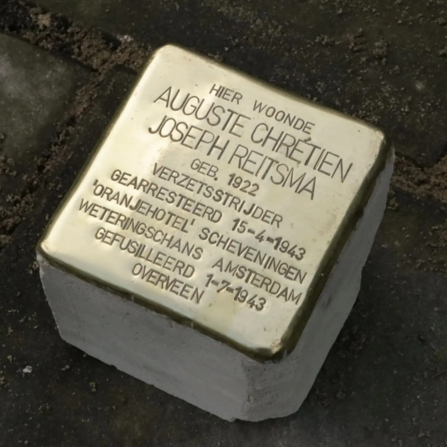 Struikelsteen voor Auguste Chrétien Joseph Reitsma