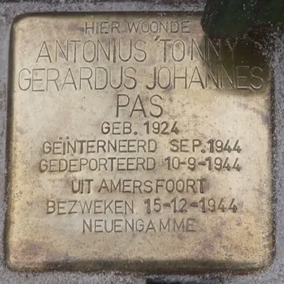 Struikelsteen voor Antonius Gerardus Johannes Pas