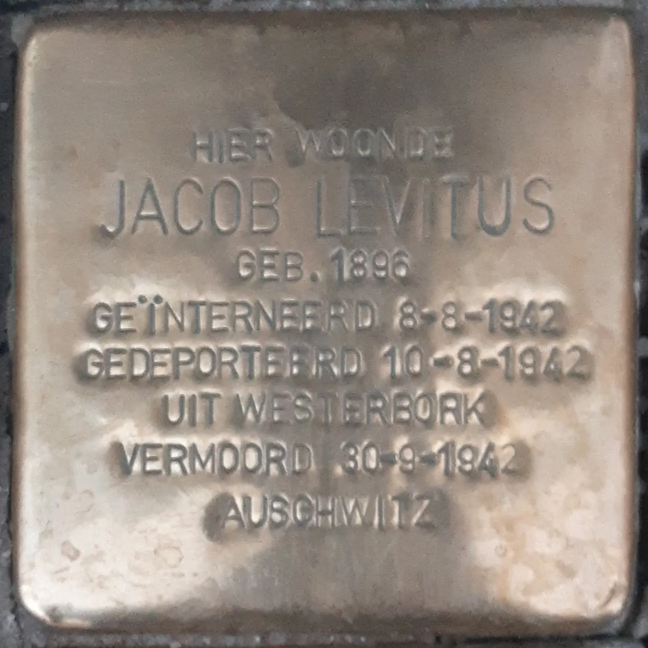 Struikelsteen voor Jakob Levitus