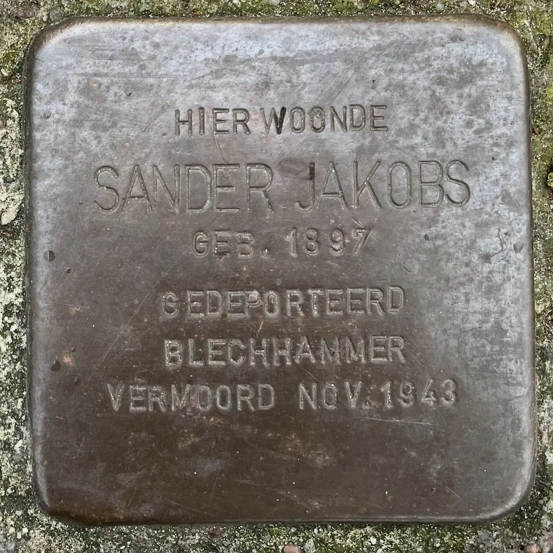 Struikelsteen voor Sander Jakobs