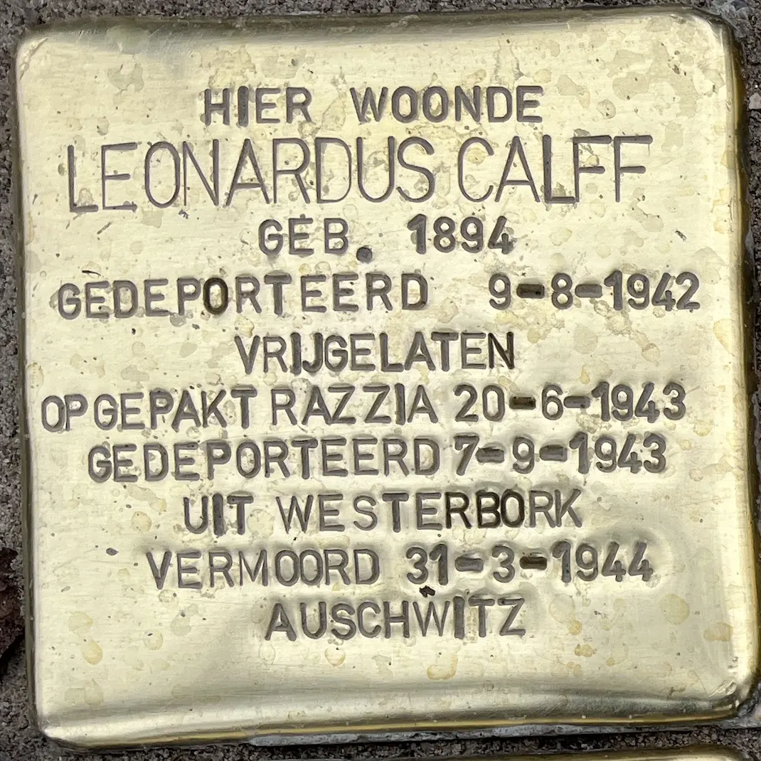 Struikelsteen voor Leonardus Calff