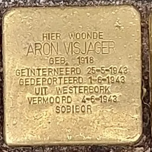 Struikelsteen voor Aron Visjager