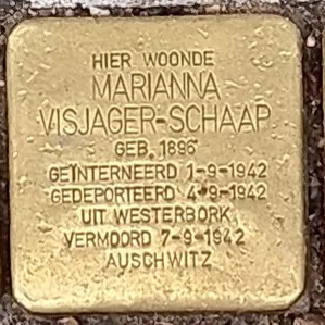 Struikelsteen voor Marianna Visjager-Schaap