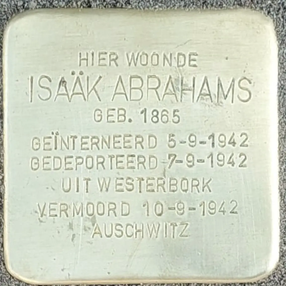Struikelsteen voor Isaäk Abrahams