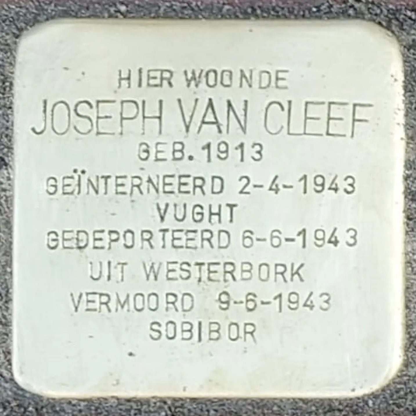 Struikelsteen voor Joseph van Cleef