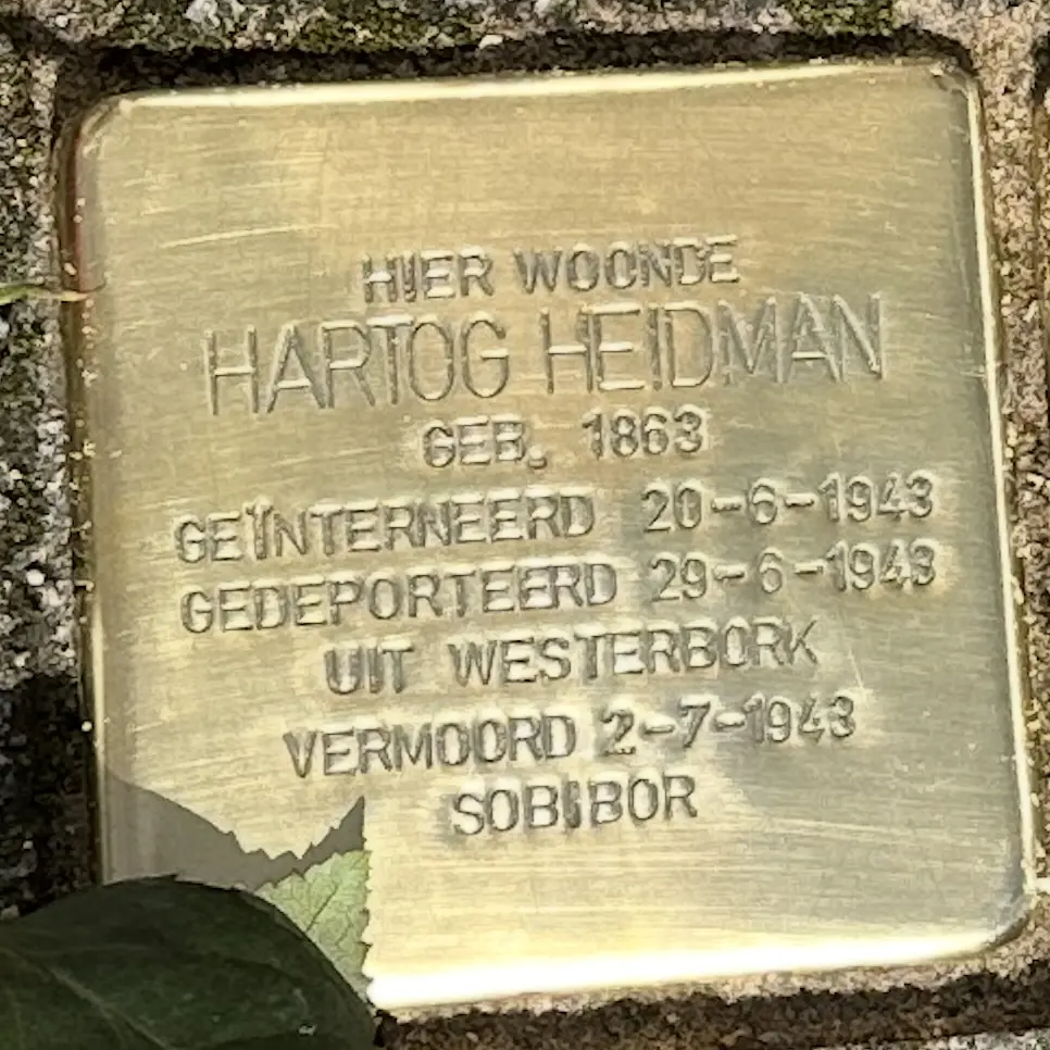 Struikelsteen voor Hartog Heidman