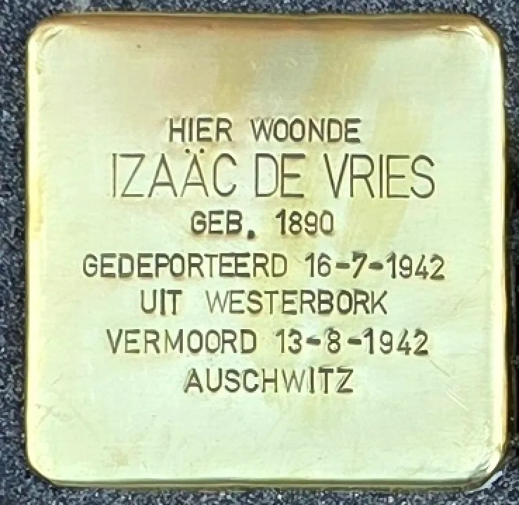 Struikelsteen voor Izaac de Vries