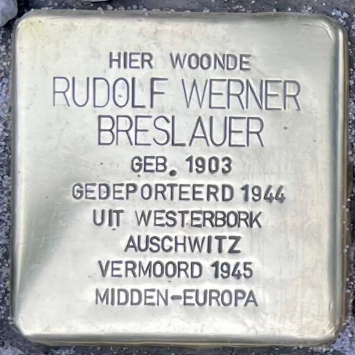 Struikelsteen voor Werner Rudolf Breslauer